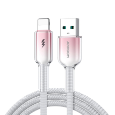 Joyroom S-A42 Crystal-Clear Series 3A USB-A / Lightning kabelis 1.2 m – baltas