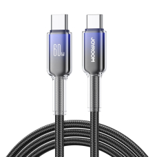 Joyroom S-A42 Crystal-Clear Series 60W USB-C / USB-C kabelis 1.2 m – juodas