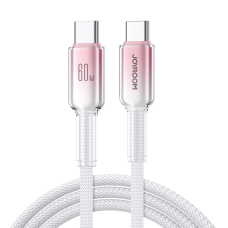 Joyroom S-A42 Crystal-Clear Series 60W USB-C / USB-C kabelis 1.2 m – baltas