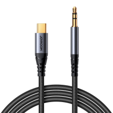 Joyroom SY-A07 Stereo audio AUX kabelis 3.5 mm mini lizdas / USB-C, skirtas telefonui 1.2 m – juodas