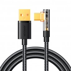 Joyroom USB C cable angled - USB for fast charging and data transfer 3A 1.2 m Juodas (S-UC027A6)