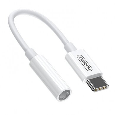 Joyroom 3,5 mm mini lizdas į USB Type C Ausinių Adapteris Baltas (SH-C1)