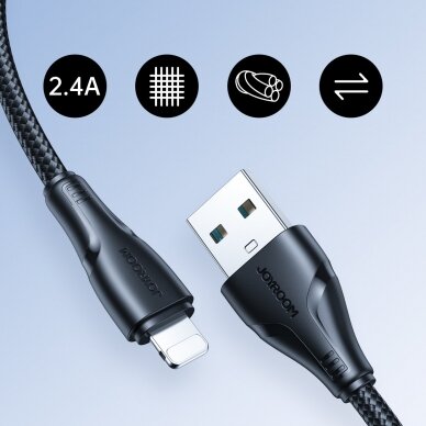 Joyroom cable USB - Lightning 2.4A 0.25 m Juodas (S-UL012A11) 7