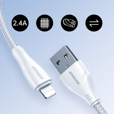 Kabelis Joyroom USB - Lightning 2.4A Surpass Series 1.2 m Baltas (S-UL012A11) 5