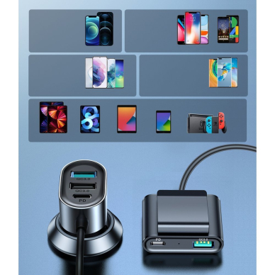 Automobilinis Įkroviklis Joyroom car charger 2xPD + 2xQC3.0 75W 1,5m Juodas (JR-CL05) 9 Automobilinis Įkroviklis Joyroom car charger 2xPD + 2xQC3.0 75W 1,5m Juodas (JR-CL05) 9