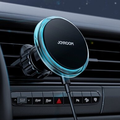 Laikiklis Joyroom Car Holder Qi Wireless Induction Charger 15W (MagSafe) Sidabrinis (JR-ZS291) 15