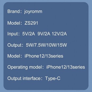 Laikiklis Joyroom Car Holder Qi Wireless Induction Charger 15W (MagSafe) Sidabrinis (JR-ZS291) 27