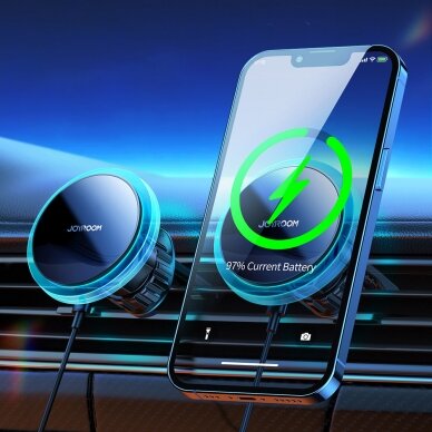 Laikiklis Joyroom Car Holder Qi Wireless Induction Charger 15W (MagSafe) Sidabrinis (JR-ZS291) 3
