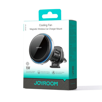 Joyroom JR-ZS387 automobilio laikiklis su belaidžiu įkrovikliu (MagSafe suderinamas) ir ventiliatoriumi – juodas 6