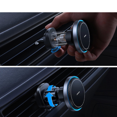 Joyroom JR-ZS387 automobilio laikiklis su belaidžiu įkrovikliu (MagSafe suderinamas) ir ventiliatoriumi – juodas 9
