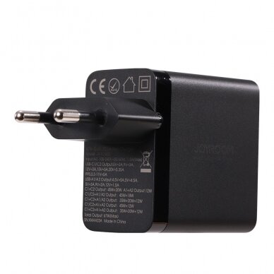 Joyroom charger GaN 67W 4 ports (2x USB, 2x USB C) Juodas (TCG02) + cable USB C - USB C 100W 1.2m 9