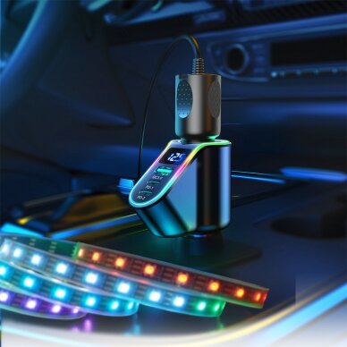 Joyroom fast car charger 4in1 USB-A QC3.0 / 2xUSB-C PD 150W Juodas (JR-CL21) 10 Joyroom fast car charger 4in1 USB-A QC3.0 / 2xUSB-C PD 150W Juodas (JR-CL21) 10