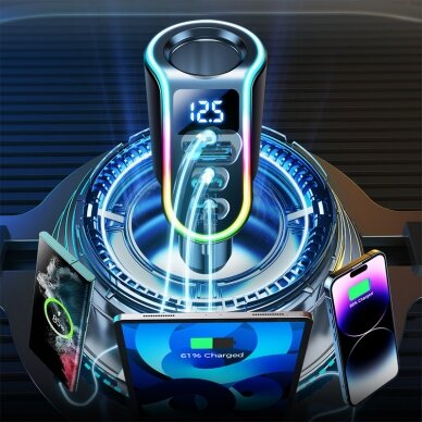 Joyroom fast car charger 4in1 USB-A QC3.0 / 2xUSB-C PD 150W Juodas (JR-CL21) 6 Joyroom fast car charger 4in1 USB-A QC3.0 / 2xUSB-C PD 150W Juodas (JR-CL21) 6