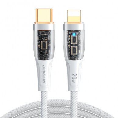 Joyroom fast charging cable with smart switch USB-C - Lightning 20W 1.2m Baltas (S-CL020A3) 1
