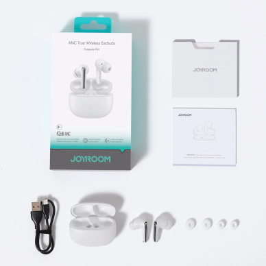 Joyroom JR-FN1 Funpods belaidės in-ear TWS Bluetooth 5.4 ANC ENC ausinės – baltos 7