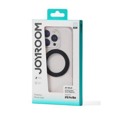iPhone 16 Pro Joyroom JR-16JL6 Ultra-Thin MagSafe dėklas su 360° žiediniu stovu – juodas 1 iPhone 16 Pro Joyroom JR-16JL6 Ultra-Thin MagSafe dėklas su 360° žiediniu stovu – juodas 1