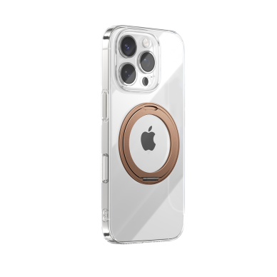 iPhone 16 Pro Joyroom JR-16JL6 Ultra-Thin MagSafe dėklas su 360° žiediniu stovu – auksinis