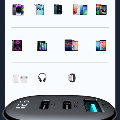 Joyroom JR-CCD04 30W 2x USB-C USB-A car charger with display - black 13 Joyroom JR-CCD04 30W 2x USB-C USB-A car charger with display - black 13