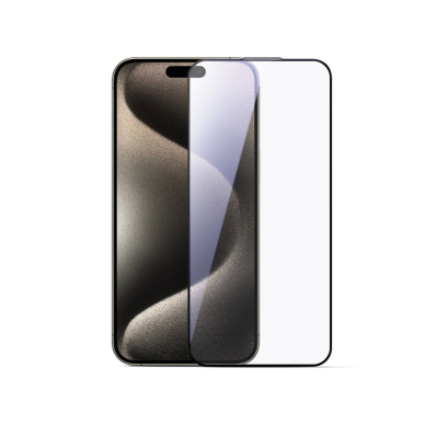 Joyroom JR-MLG0278 2.5D HD dulkių nepraleidžiantis grūdintas stiklas su juodu rėmeliu skirtas iPhone 15 Plus/16 Plus