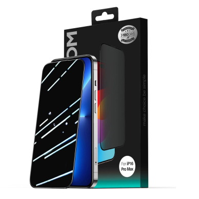 Joyroom JR-MLG0283 2.5D privatumo grūdintas stiklas nuo dulkių su juodu rėmeliu skirtas iPhone 16 Pro Max 1