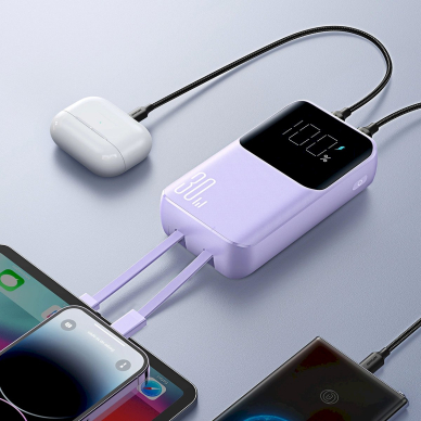 Joyroom JR-PBC06 mini power bankbuilt-in USB-C / Lightning Kabeliss 30W 10000mAh - violetinis 12 Joyroom JR-PBC06 mini power bankbuilt-in USB-C / Lightning Kabeliss 30W 10000mAh - violetinis 12