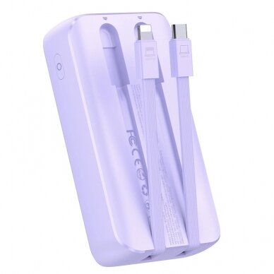 Joyroom JR-PBC07 20000mAh 30W mini power bankUSB-C Lightning Kabeliss - violetinis 3