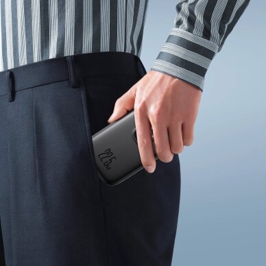 Išorinė baterija Power Bank Joyroom JR-PBF17 22.5W 10000mAh su įmontuotu USB-C kabeliu + 0.25 cm USB-C kabeliu – juoda 13