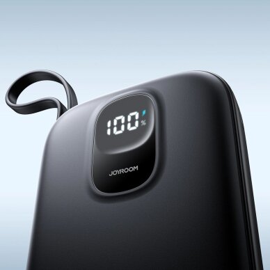 Išorinė baterija Power Bank Joyroom JR-PBF18 22.5W 10000mAh su įmontuotu Lightning kabeliu + USB-C kabeliu 0.25 cm – juoda 13 Išorinė baterija Power Bank Joyroom JR-PBF18 22.5W 10000mAh su įmontuotu Lightning kabeliu + USB-C kabeliu 0.25 cm – juoda 13