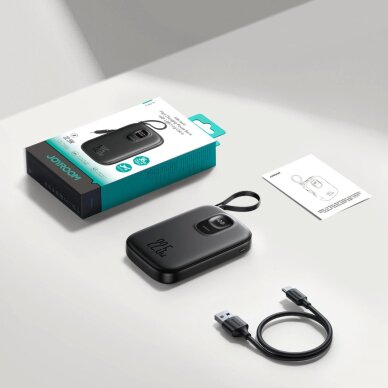 Išorinė baterija Power Bank Joyroom JR-PBF18 22.5W 10000mAh su įmontuotu Lightning kabeliu + USB-C kabeliu 0.25 cm – juoda 3 Išorinė baterija Power Bank Joyroom JR-PBF18 22.5W 10000mAh su įmontuotu Lightning kabeliu + USB-C kabeliu 0.25 cm – juoda 3