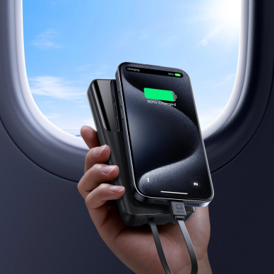 Joyroom JR-PBF19 22.5W 10000mAh išorinė baterija su dviem integruotais kabeliais – juoda 11