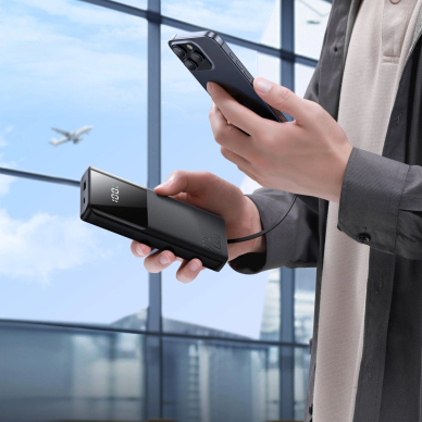 Joyroom JR-PBF19 22.5W 10000mAh išorinė baterija su dviem integruotais kabeliais – juoda 13