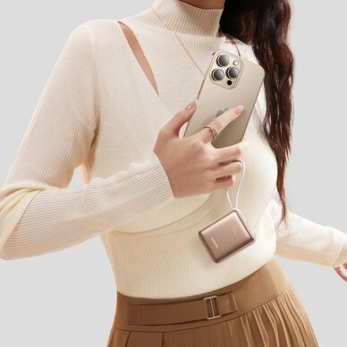 Išorinė baterija Power Bank Joyroom JR-PBF27 22.5W 10000mAh su dviem įmontuotais kabeliais – auksinė 2 Išorinė baterija Power Bank Joyroom JR-PBF27 22.5W 10000mAh su dviem įmontuotais kabeliais – auksinė 2