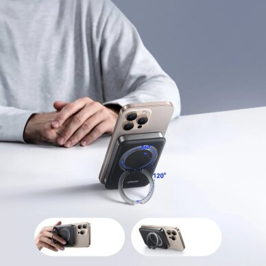 Išorinė baterija Power Bank Joyroom JR-PBM12 10000mAh 22.5W Qi2, MagSafe suderinama, su žiediniu stovu – juoda 6