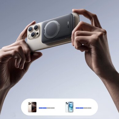 Išorinė baterija Power Bank Joyroom JR-PBM12 10000mAh 22.5W Qi2, MagSafe suderinama, su žiediniu stovu – juoda 9 Išorinė baterija Power Bank Joyroom JR-PBM12 10000mAh 22.5W Qi2, MagSafe suderinama, su žiediniu stovu – juoda 9