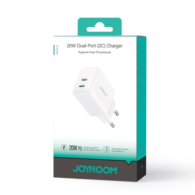 Joyroom JR-TCF12 tinklo įkroviklis 2x USB-C 20W PD / QC 3.0 – baltas 7