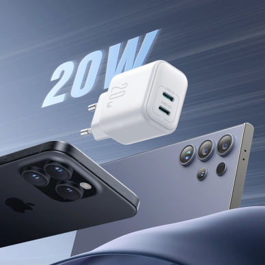 Joyroom JR-TCF12 tinklo įkroviklis 2x USB-C 20W PD / QC 3.0 – baltas 8