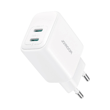 Joyroom JR-TCF12 tinklo įkroviklis 2x USB-C 20W PD / QC 3.0 – baltas Joyroom JR-TCF12 tinklo įkroviklis 2x USB-C 20W PD / QC 3.0 – baltas