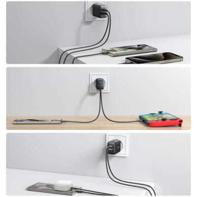 Joyroom JR-TCF13 tinklo įkroviklis USB-C / USB-A 25W SFC / PPS / PD – juodas 10