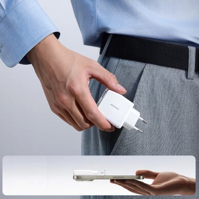 Sieninis įkroviklis Joyroom JR-TCF14 20W USB-A / USB-C itin plonas – baltas 10