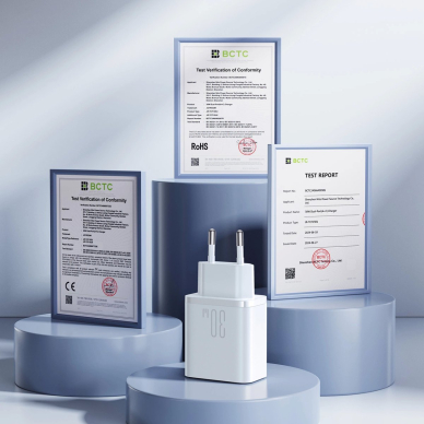 Joyroom JR-TCF15 tinklo įkroviklis USB-C / USB-A 30W – baltas 7 Joyroom JR-TCF15 tinklo įkroviklis USB-C / USB-A 30W – baltas 7