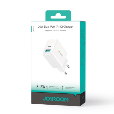 Joyroom JR-TCF21 tinklo įkroviklis USB-C / USB-A 20W PD / QC 3.0 – baltas 7