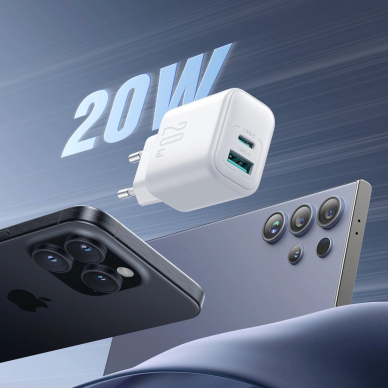 Joyroom JR-TCF21 tinklo įkroviklis USB-C / USB-A 20W PD / QC 3.0 – baltas 8