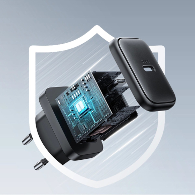 Joyroom JR-TCF23 tinklo įkroviklis USB-C 25W SFC / PPS / PD – juodas + USB-C / USB-C kabelis 1 m 13