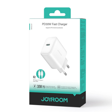 Joyroom JR-TCF24 tinklo įkroviklis USB-C PD 30W QC SFC – baltas + 1 m USB-C kabelis 8