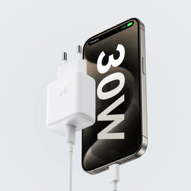 Joyroom JR-TCF24 tinklo įkroviklis USB-C PD 30W QC SFC – baltas + 1 m USB-C kabelis 9