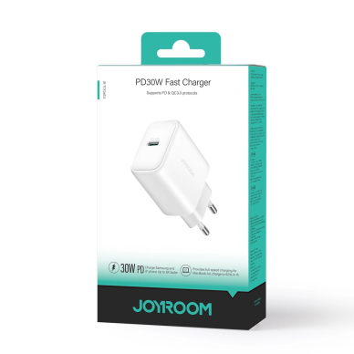 Joyroom JR-TCF24 tinklo įkroviklis USB-C PD 30W QC SFC – baltas 7 Joyroom JR-TCF24 tinklo įkroviklis USB-C PD 30W QC SFC – baltas 7