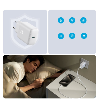 Joyroom JR-TCF24 tinklo įkroviklis USB-C PD 30W QC SFC – baltas 9