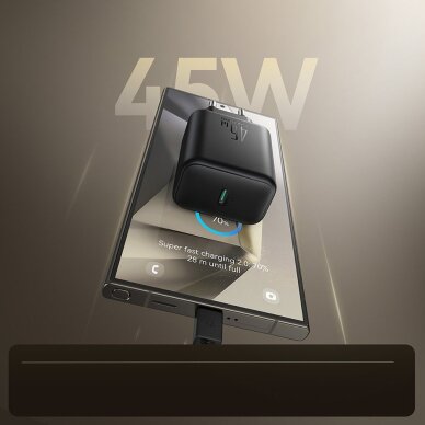 Sieninis įkroviklis Joyroom JR-TCG13 45W GaN skirtas Samsung Ultra – juodas 7