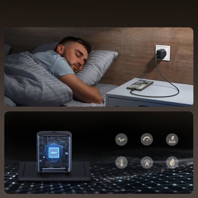 Sieninis įkroviklis Joyroom JR-TCG13 45W GaN skirtas Samsung Ultra – juodas 11