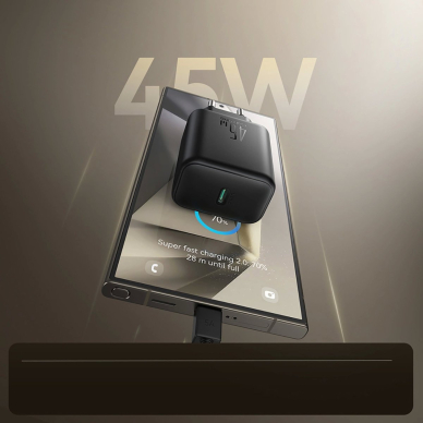 Joyroom JR-TCG13 45W GaN sieninis įkroviklis skirtas Samsung Ultra – juodas 7 Joyroom JR-TCG13 45W GaN sieninis įkroviklis skirtas Samsung Ultra – juodas 7